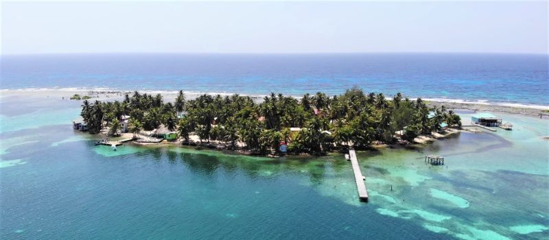 Tobacco Caye Aerial shot