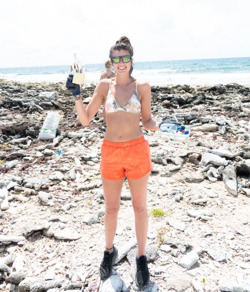 Beach Cleanup in Belize Cleaning a beach in Belize