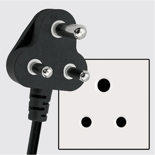 Plug Type D with 3 prongs plug and socket