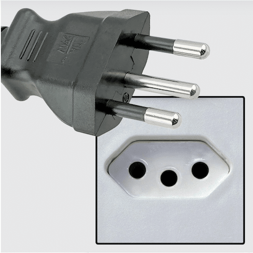 Type N plug and socket with 3 prongs