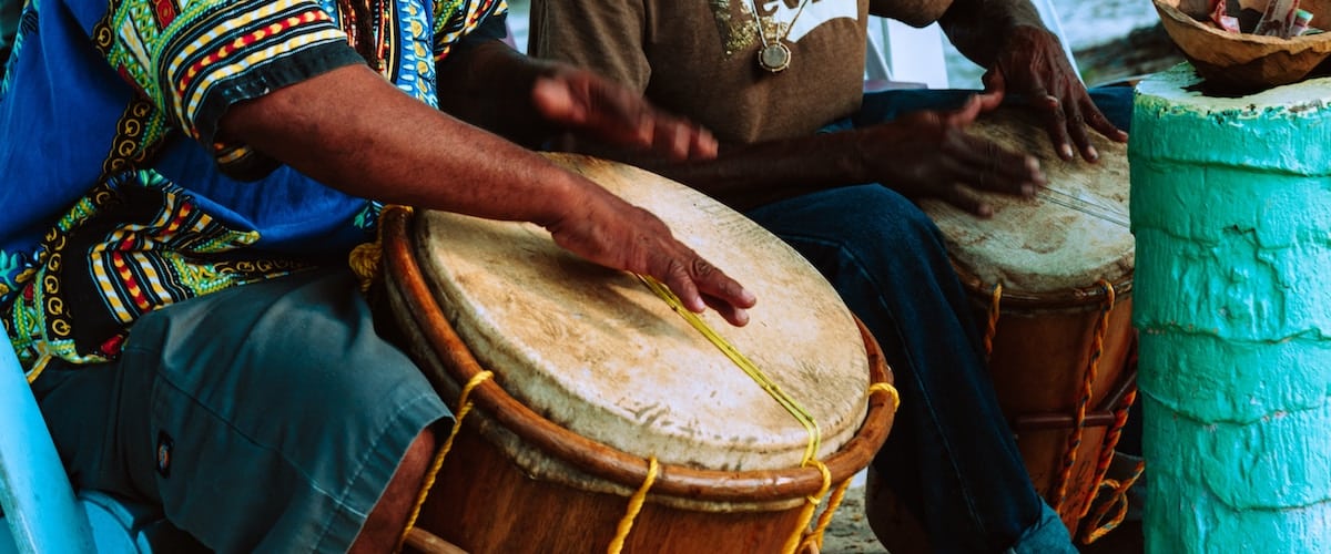 garifuna drummers at celebration