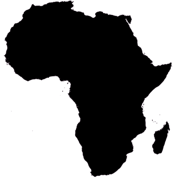 Africa-outline africa continent silhouette isolated on map